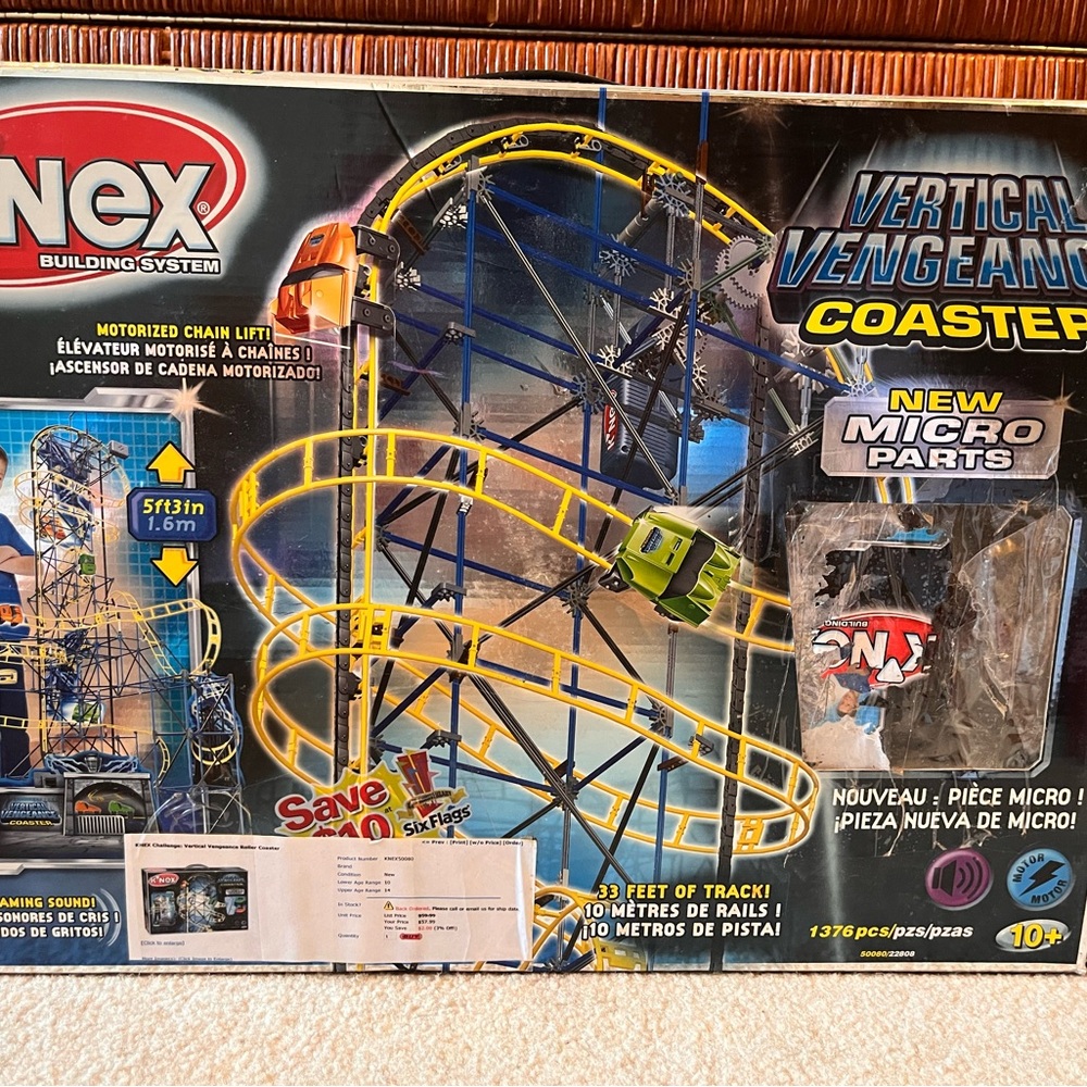 Yellow and Blue Roller Coaster Building Set